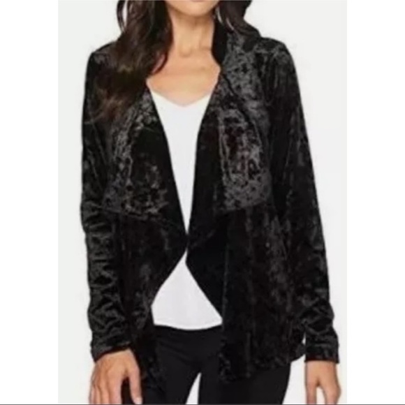 Blank NYC Velvet Asymmetrical Draped Zipper Moto Jacket Style 16r-9027mx - Picture 9 of 10